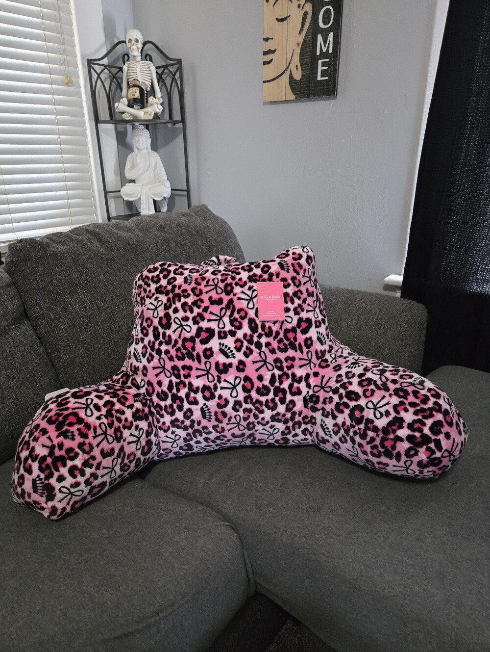 New Pink Juicy Couture Leopard Cheetah Back Rest Bed Pillow